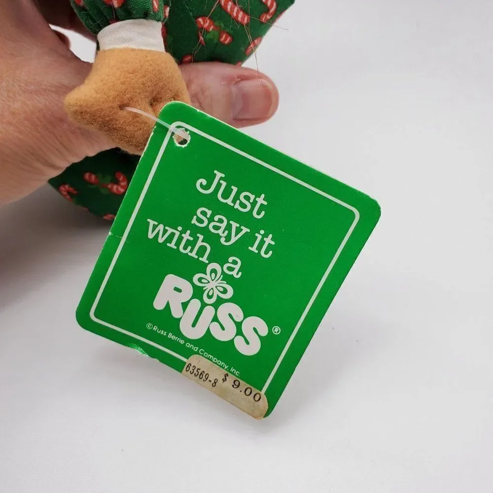 Vintage Russ Troll Plush Doll Luv Pet Christmas Candy Canes Red Hair 7" W/ Tag - Picture 4 of 6